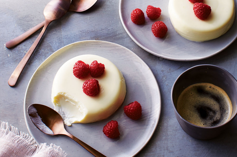 Lemon-Raspberry Panna Cotta