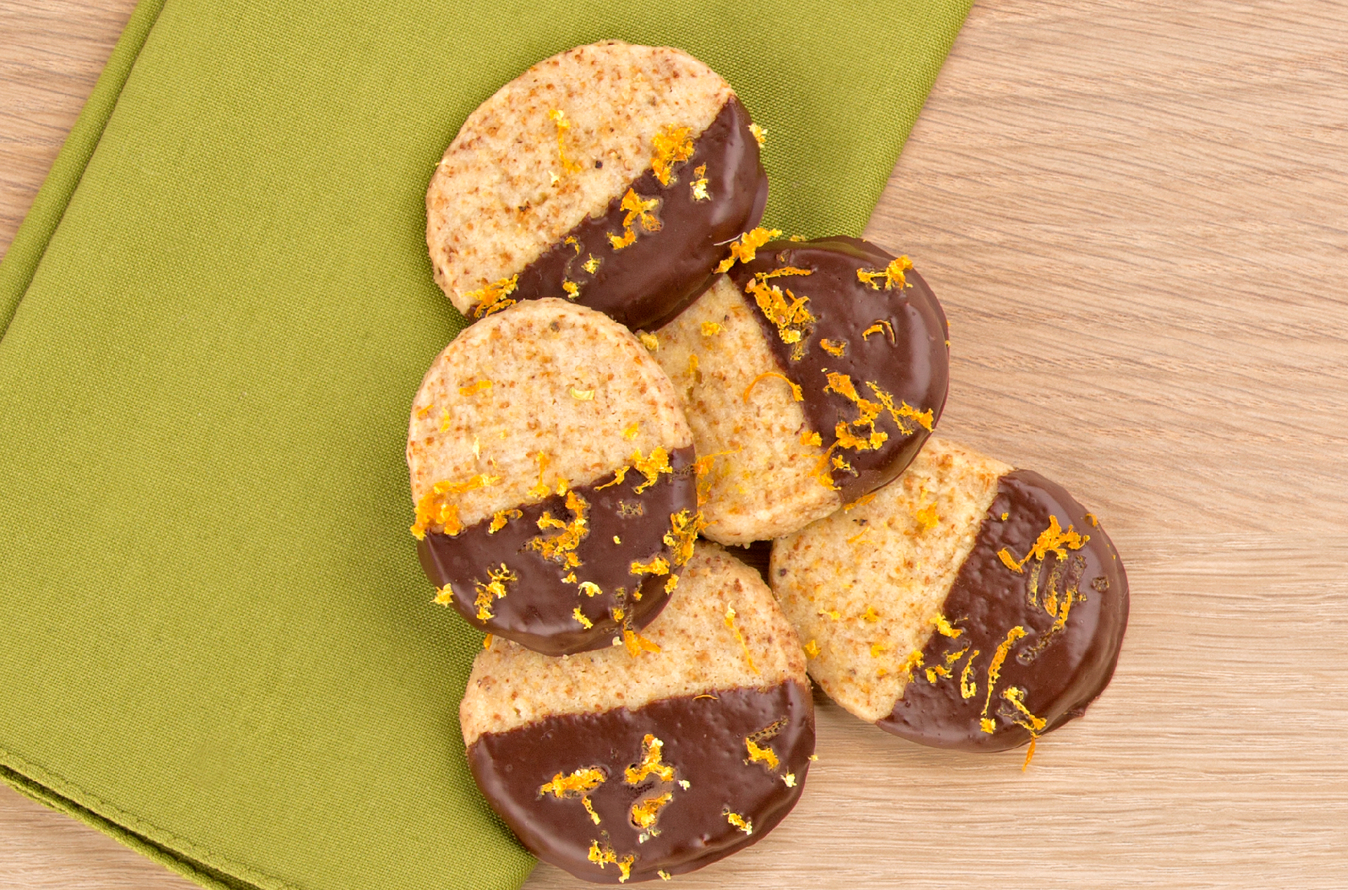 Chocolate-Dipped Orange Shortbread Cookies