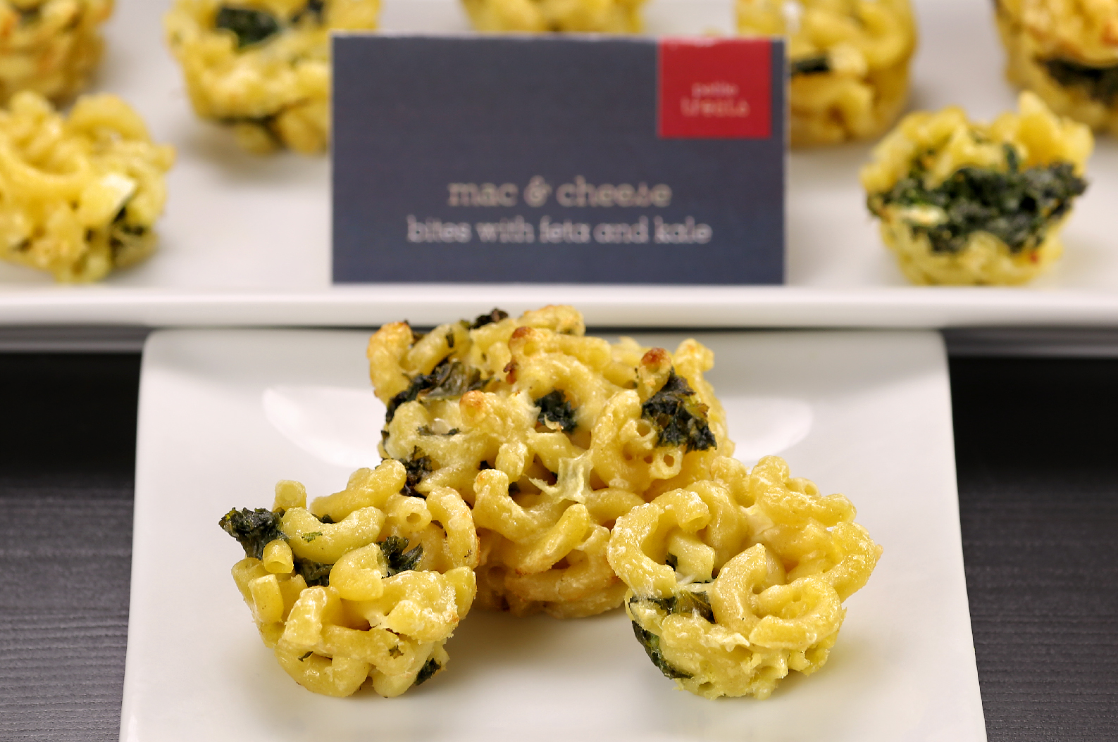 Mac & Cheese Bites with Feta and Kale
