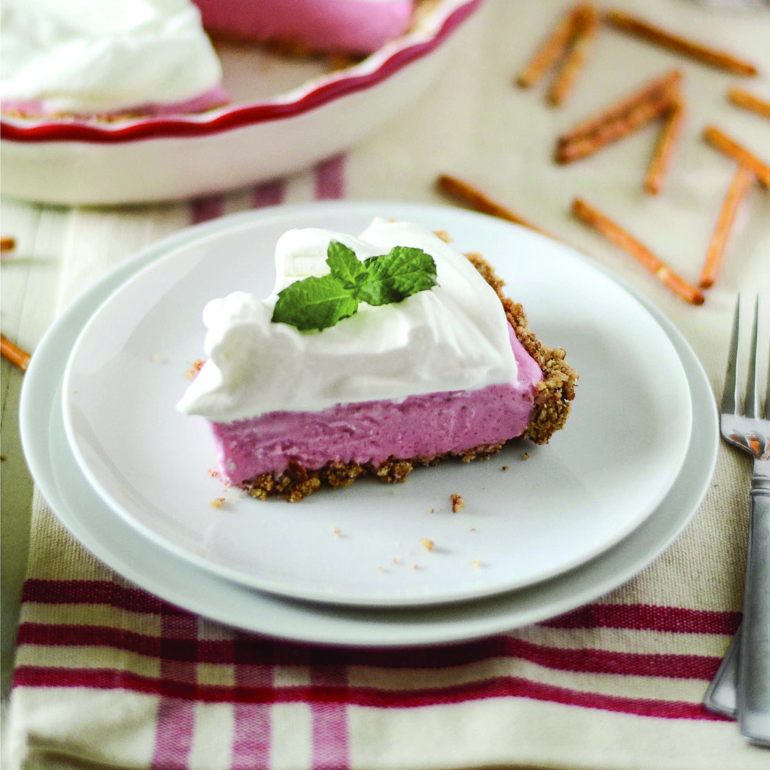 Strawberry Mousse Pretzel Pie